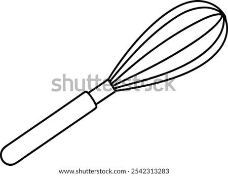 whisk line art vector illustration 