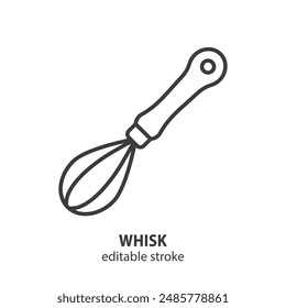 Whisk line icon. Cooking vector illustration. Editable stroke.