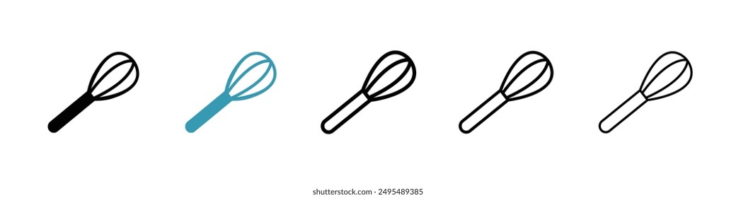 Whisk line icon vector set.