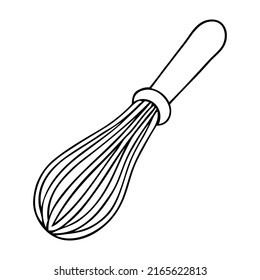 whisk line vector illustration,isolated on white background,top view