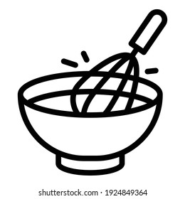 Whisk Mix Symbol. Umriss-Whisk-Mix Vektorsymbol für Webdesign einzeln auf weißem Hintergrund