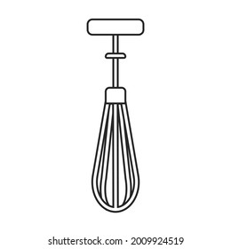 Whisk of mixer vector icon.Outline vector icon isolated on white background whisk of mixer.