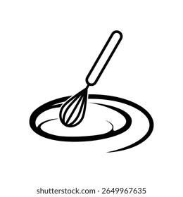 whisk mixing logo design concept creative idea