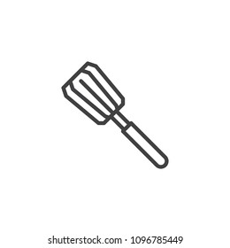 Whisk outline icon. linear style sign for mobile concept and web design. Kitchen utensil line vector icon. Slotted Spatula Symbol, logo illustration. Pixel perfect vector graphics