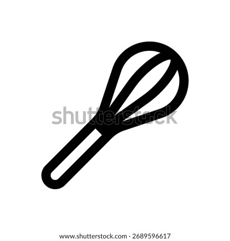 Whisk. Outlined stroke vector icon with black-filled details.
