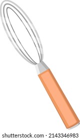 Whisk with plastic hand, illustration, vector on a white background.