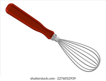 Whisk Realistic Illustration. Kitchen vector design. Isolated on white.