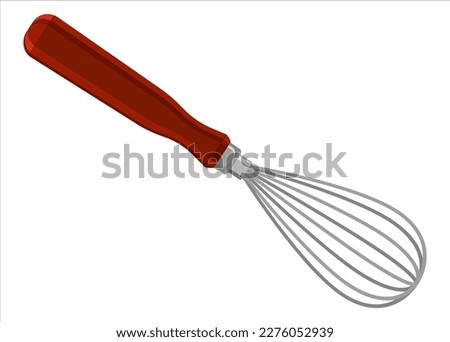 Whisk Realistic Illustration. Kitchen vector design. Isolated on white.