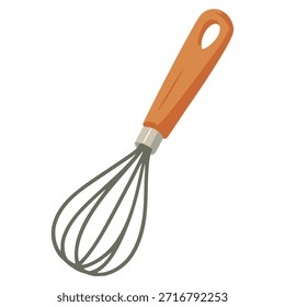 whisk tool cooking utensil flat color vector illustration template design