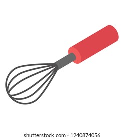 Whisk used for beating egg isometric icon design
