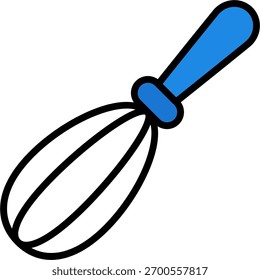 Diseño de Vector de batidor en estilo moderno, herramienta de horneado y concepto de mezcla de ingredientes, ilustración de preparación de cocina. Icono de línea llena