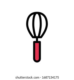 whisk vector flat color icon 