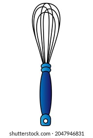 Whisk - Vektorgrafik mit voller Farbe. Whisk - Küchen Werkzeug Logo oder Schild. Küchengeschirr