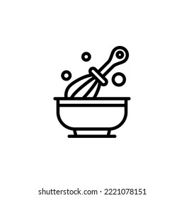 whisk vector icon. bakery icon outline style. perfect use for logo, presentation, website, and more. simple modern icon design line style