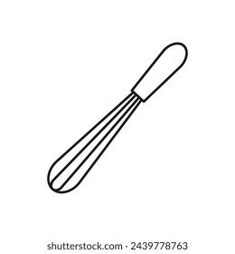 Icono de vector de batidor. Herramienta de hornear de cocina. Esquema de utensilios de cocina. Ilustración vectorial. EPS 10.