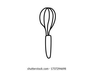 whisk vector illustration. whisk sketch hand draw on white background