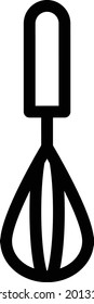 Whisk auf weißem Hintergrund. Whisk ist ein Symbol der Bäckerei .dünne Linie Symbol.