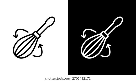 Whisk White Icon Set Design
