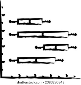 whisker plot hand drawn vector illustration