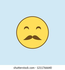 whiskered 2 colored line icon. Simple yellow and brown element illustration. whiskered concept outline symbol design from emoji set