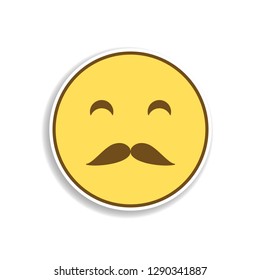 whiskered colored emoji sticker icon. Element of emoji for mobile concept and web apps illustration.