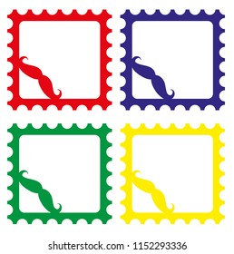 whiskers color frame set vector