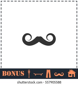 Whiskers icon flat. Simple vector symbol and bonus icon