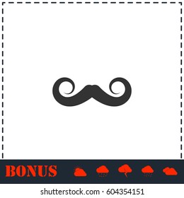 Whiskers icon flat. Simple vector symbol and bonus icon