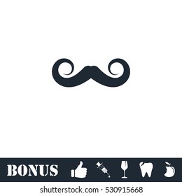 Whiskers icon flat. Vector illustration symbol and bonus pictogram