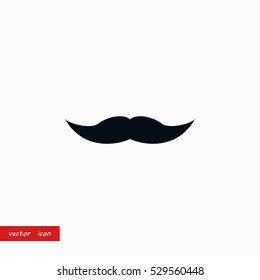 whiskers icon vector, flat design best vector icon