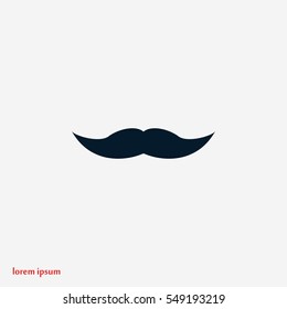 whiskers icon vector, flat design best vector icon