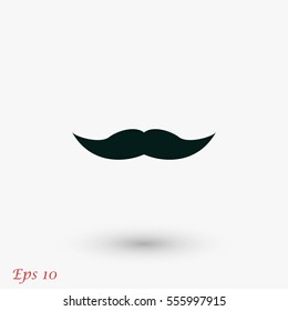 whiskers icon vector, flat design best vector icon