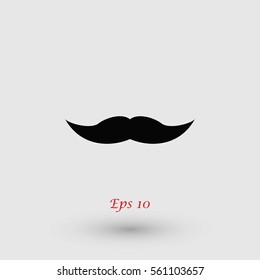 whiskers icon vector, flat design best vector icon