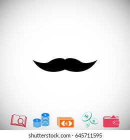 whiskers icon vector, flat design best vector icon