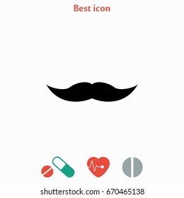 whiskers icon vector, flat design best vector icon