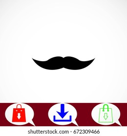 whiskers icon vector, flat design best vector icon