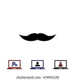 whiskers icon vector, flat design best vector icon