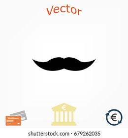 whiskers icon vector, flat design best vector icon