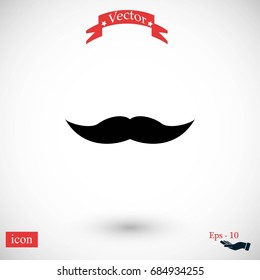 whiskers icon vector, flat design best vector icon