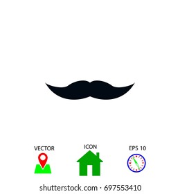 whiskers icon vector, flat design best vector icon