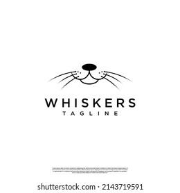 whiskers logo design icon template, pet shop logo illustration