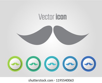 whiskers vector icons and different color variations