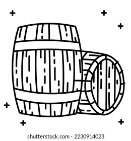 Whiskey barrel icon hand drawn vector design illustration