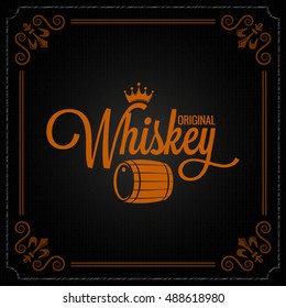 Whiskey Barrel Label Design Logo Background