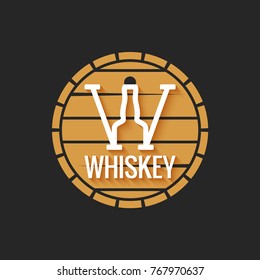 Whiskey Barrel Logo Design On Black Background