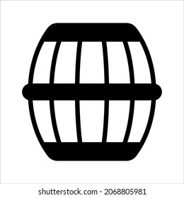 whiskey barrel vector black filled outline icon. Modern thin line symbols. Collection of traditional elements.