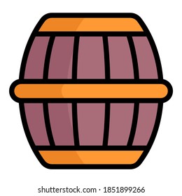 whiskey barrel vector outline colored icon. Modern colored outline symbols. Collection of traditional elements.