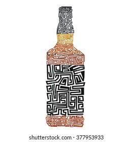 Whiskey bottle. 