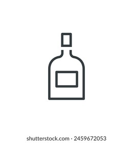 Whiskey bottle alcohol drink icon, vector illustration