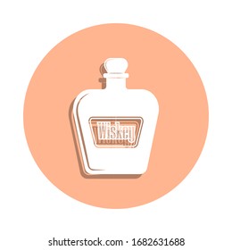 Whiskey bottle badge icon. Simple glyph, flat vector of drink icons for ui and ux, website or mobile application